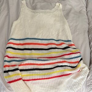 SHEIN Knit Coverup with Colorful Stripes